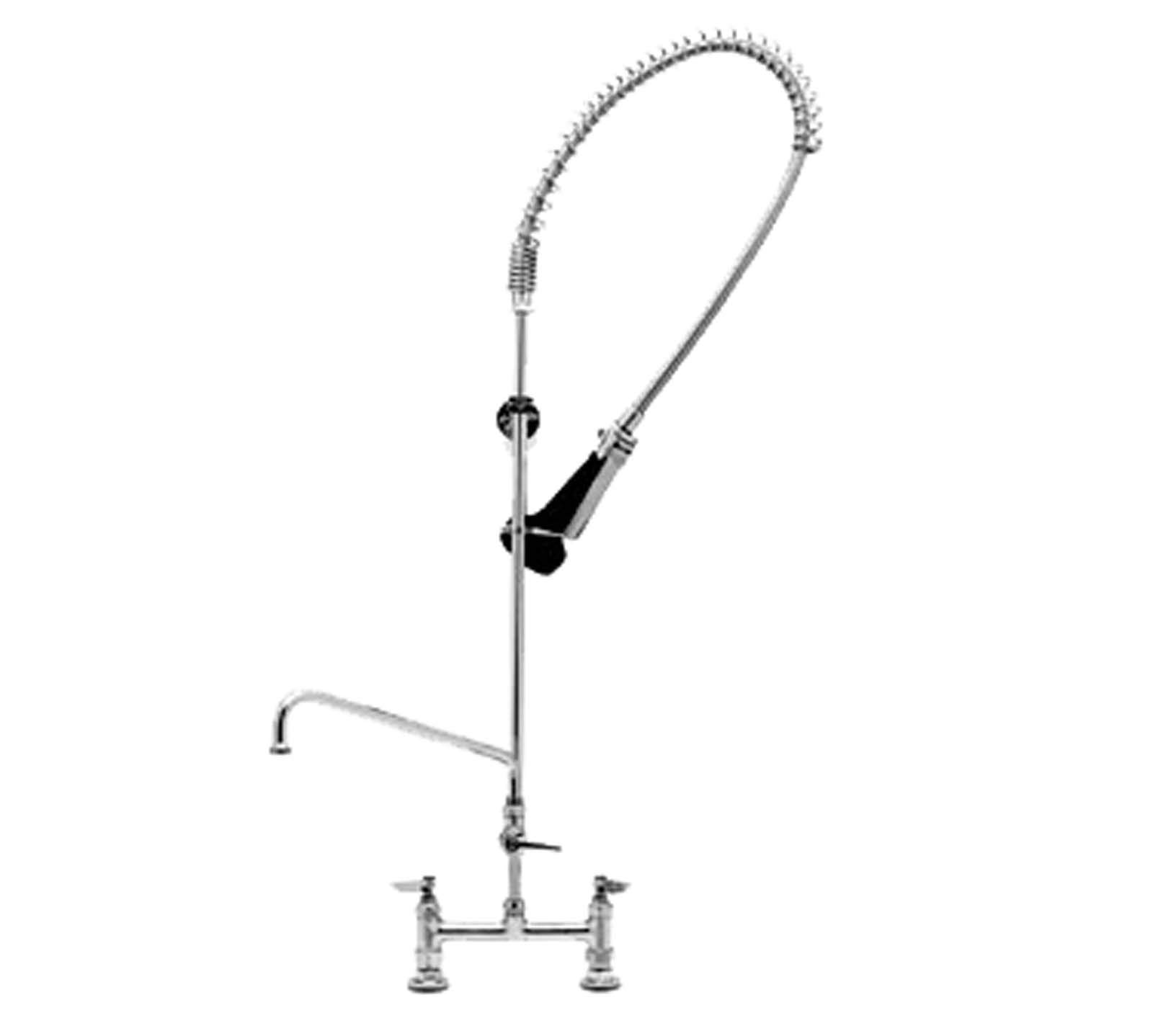 Easy Install Pre-Rinse Spring Action Deck Mount 8-Inch Centers with 12-Inch Add-On Wall Bracket by T&S Brass – Multicolor, Model B-0123-A12-B08