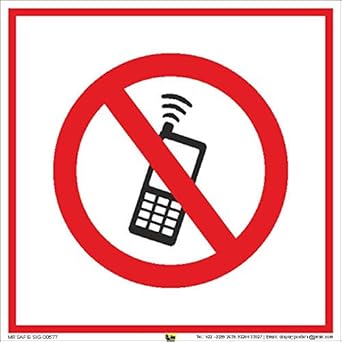 Mr. Safe - No Mobile Phones Sign Aluminium Composite Panel Board (8 Inch X 8 Inch)