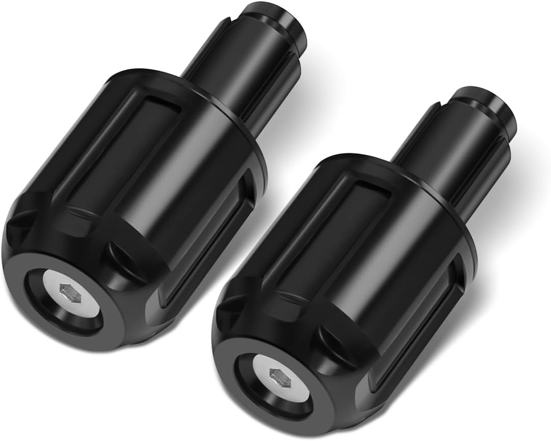 Motorcycle Handlebar Bar Ends Plug, CNC HandleBar Bar Ends Grips Plug Fit For Kawasaki Yamaha Honda Suzuki Aprilia And Motorcycles With Handlebar Inner Diameter Of 14-22mm (Black)