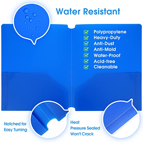 Ktrio Pocket Folders, 6 Pack Plastic Folders With Pockets, Colored Heavy Duty 2 Pocket File Folders Letter Size Poly Folders Plastic Pocket Folder For School Office #TOP1