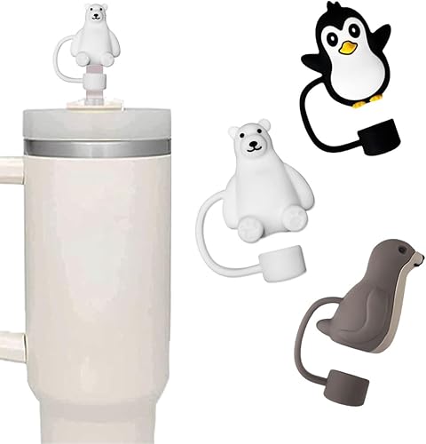 6Pcs Straw Tip Cover Caps fit for Stanley Cup 30&40 Oz Tumbler with Handle Dust-Proof Straw Cap Topper Reusable Cute Silicone Straw Protectors for disponible en Yaxa Colombia