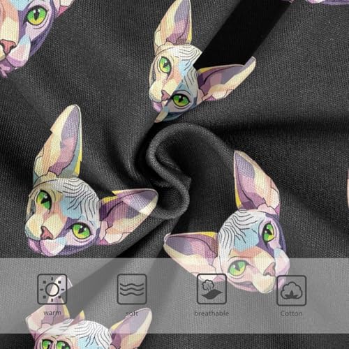 Joisal Colorful Sphynx Cat Black Panties for Girl Toddler Underwear Floral Cotton Durable Underpants Briefs 2t3