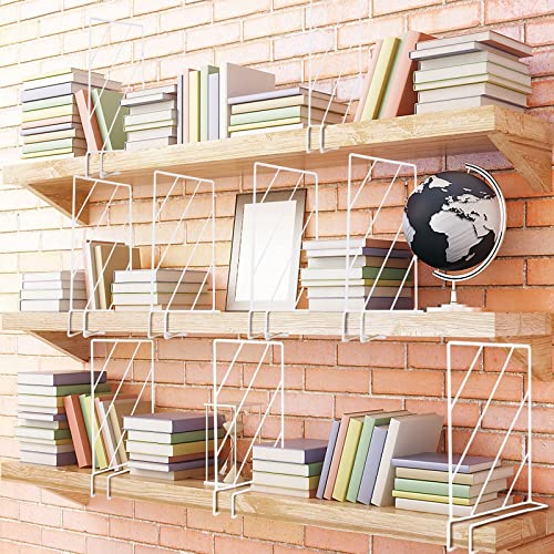 Dyasyahya Shelf Dividers For Closet Organization - 6Pcs - Steel Partition System For Organizing Cabinets, Wardrobe, Wooden & Flat Shelves - Metal Separators For Shelving Units - 11X11.4-Inch, White #TOP5