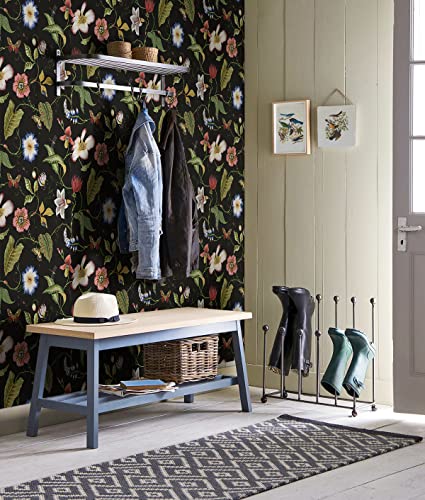 Nextwall Summer Garden Floral Peel And Stick Wallpaper (Jet Black) #TOP5