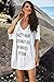 Oryer Womens Letters Print Baggy Swimwear Bikini Cover up Beach Dress T-Shirt, A-white, One Size