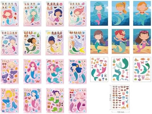 42 PCS Make-a-face Sticker Sheets Large Stickers for Kids Make Your Own Mix and Match Sticker Play Set Reusable Stickers Fantasy Kids Arts and Crafts Activity Party Favor Supplies Craft image 5