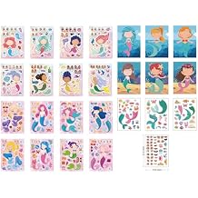 42 PCS Make-a-face Sticker Sheets Large Stickers for Kids Make Your Own Mix and Match Sticker Play Set Reusable Stickers Fantasy Kids Arts and Crafts Activity Party Favor Supplies Craft