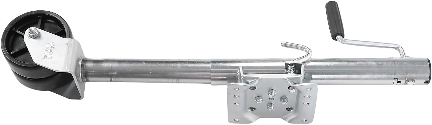 Focket Dual Wheel Trailer Jack, Heavy Duty 1500lbs Capacity 10in Lift Swivel Boat Trailer Jack, Screw/Fastener On Tongue with Ergonomic Handle for RV Boats