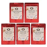MILLET AMMA Combinazione di farina Siridhanya, Confezione di miglio biologico da 5-2,5 kg, Miglio positivo grazie al suo profilo nutrizionale equilibrato, Kodo, Coda di volpe, Browntop