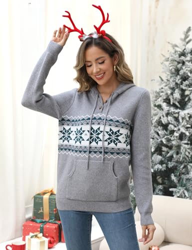 Image of CiCiBird Women's Fall Hoodies Sweater V Neck Waffle Knit Top with Pocket | Loose Fit, V Neck Button, Adjustable Drawstring, Long Sleeve, Kangaroo Pocket, Weekend Errands, Daily Wear, Work Casual