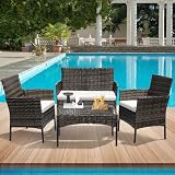 Lishetimig 4-Piece Rattan Garden Furniture Set (Grey) — product image
