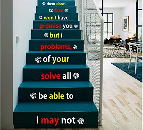 Image of CVANU Letters Wall Decor Stickers Stair Decals Quotes Stairway Decals Quote Steps Vinyl Stickers Lettering Family Staircase Decal Multicolor (Stairs-pg 12)