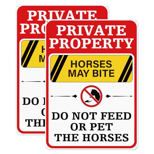 Anobell Horses May Bite Sign 10x14 Aluminum Private Property