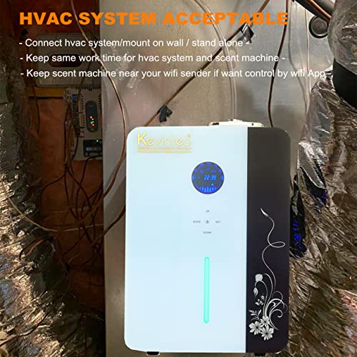 Kevinleo Scent Diffuser Machine Hvac Covering 3,500-7,500 Sq.ft,Wifi App Control/Lcd Display,Powerful Scent,Help Connect Wifi,Waterless,Oil Test,Hvac/Stand Alone/Wall,Essential Oil Diffuser Hotel Home #TOP2
