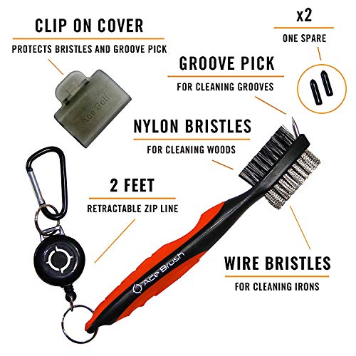 Golf Brush And Club Groove Cleaner (Red) #TOP1