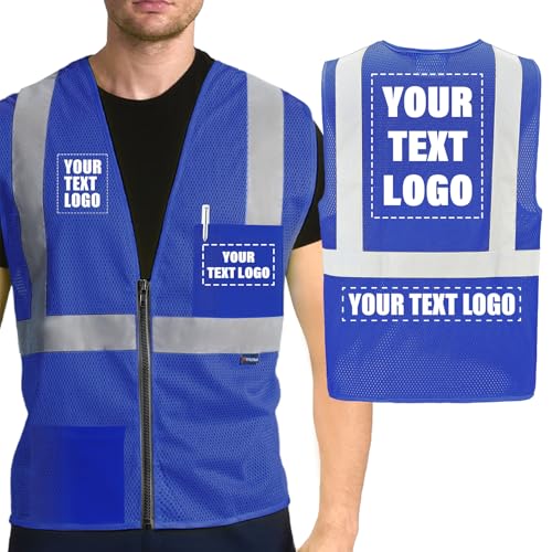 Image of AYKRM 2 Pocket Mesh High Visibility Reflective Safety Vest for men & Women ANSI /ISEA 107 Standards