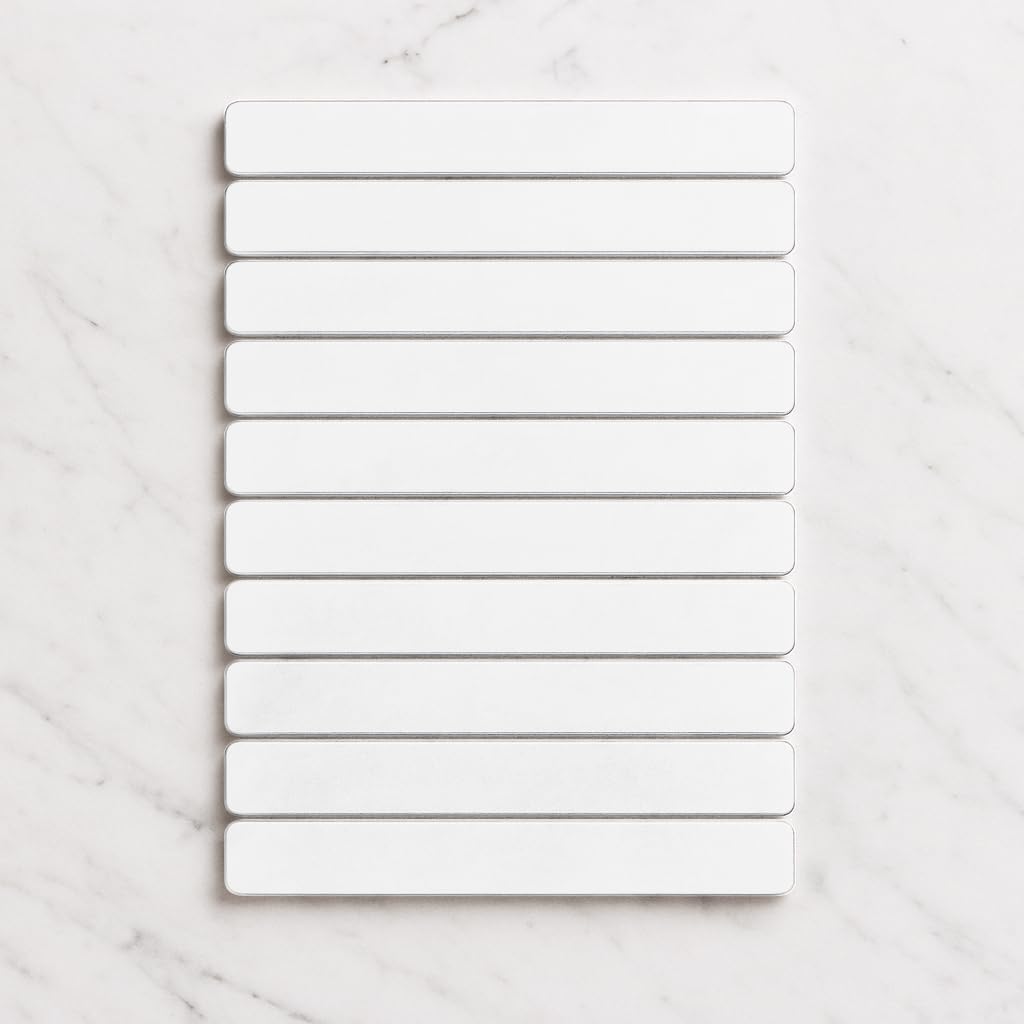 Premium Foldable Stone Bath Mat - Ultra Absorbent Quick Drying Compact Easy to Store & Clean Non-Slip Diatomaceous Earth Bath Shower Mat (White)