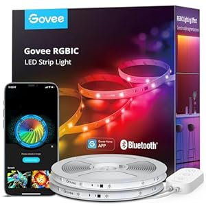 Govee LED Strip 20m, RGBIC LED Streifen mit Segmentcontrol, Musik Sync, 64 Szenenmodus, Steuerbar via App-Steuerung,Farbwechsel, Geeignet für Zuhause Schlafzimmer, 2 Rollen Streifen von 10M