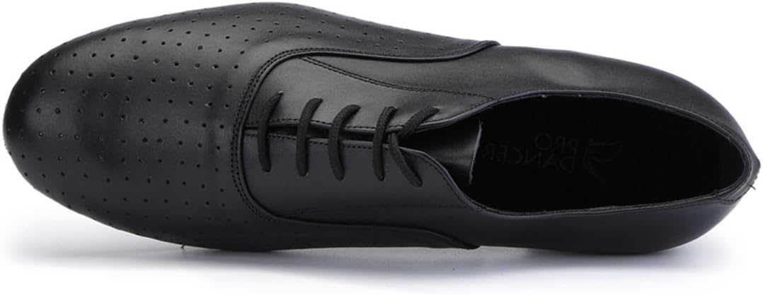 TDA Men's A4001 Classic Lace-up Black Leather Tango Ballroom Salsa Latin Dance Wedding Shoes 8.5 M US