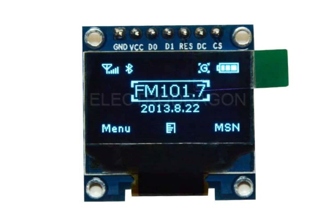 SOOTRA D1286497 7Pin 0.96 Inch IIC/SPI Serial 128X64 White Oled Display Module Pack of - (2)