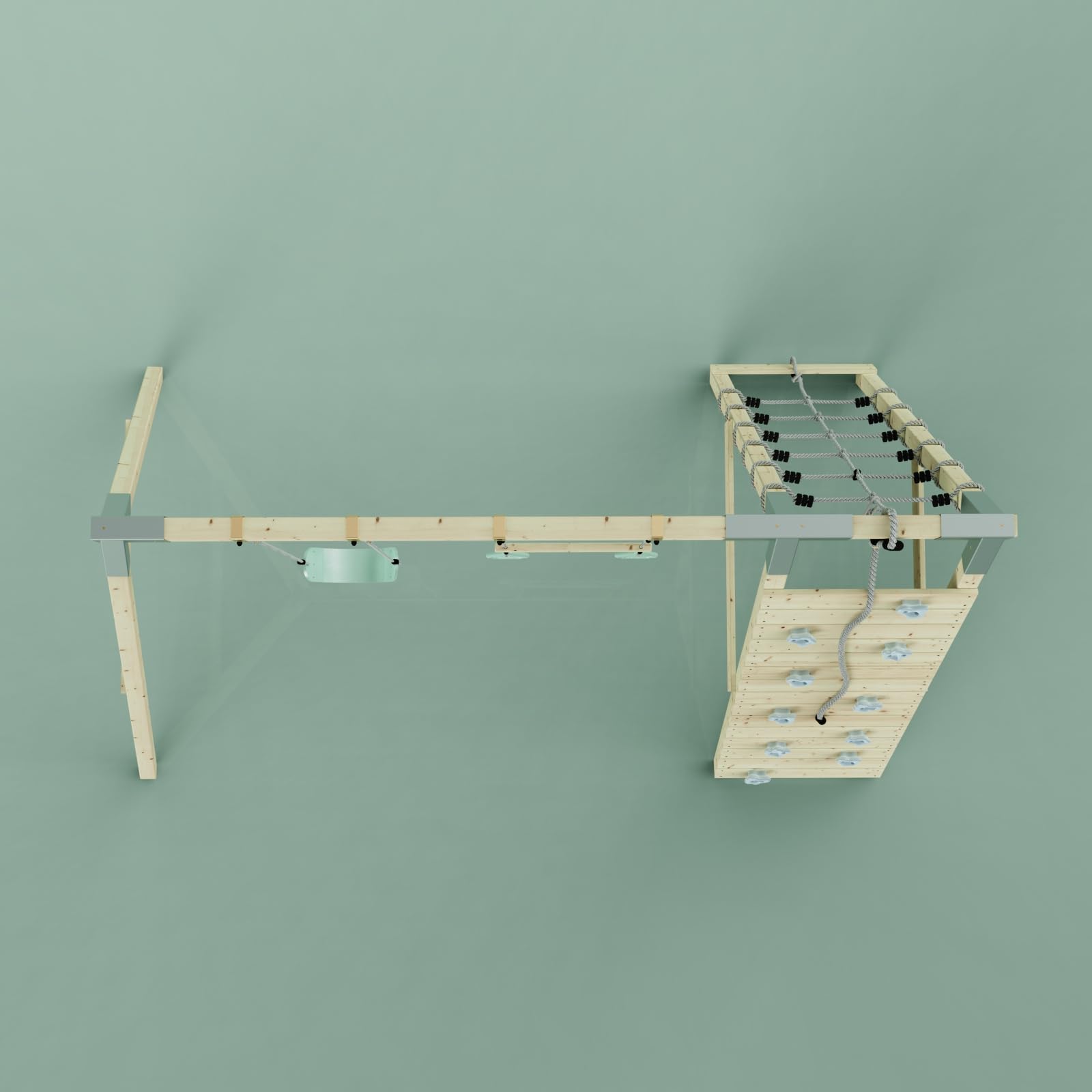 PolarPlay Klettergerüst Waschbär aus Holz in Grün