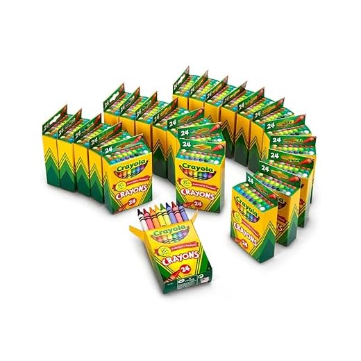 Crayola Crayons Bulk, Classroom Supplies for Teachers, 24 Crayon Packs with 24 Colors may vary
