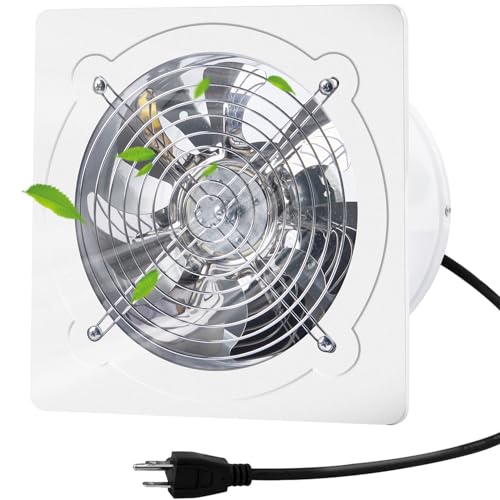 BEVISKkki 8 Inch Exhaust Fan 735CFM Bathroom Exhaust Fan Ceiling and Wall Mounted Extractor Ventilation Fan Blower Small Window Fan for Kitchen Attic Garage Basement Warehouse 80W