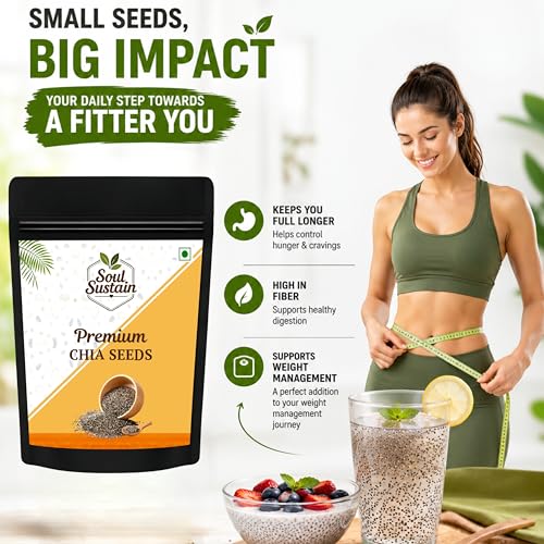 Image of Chia Seeds Raw Superfood 100 GM - Omega‑3 ALA Rich, High Fiber Nutrition, Plant Protein Boost, Gut Health Support, Diet Friendly, Smoothies & Puddings, Baking & Meal Toppers, Seeds for Daily Use