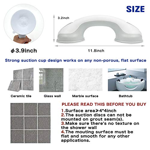 Newthinking Suction Grab Bars For Shower, Portable Bathroom Suction Shower Handles With Suction Cup For Elderly, Children And Disability Aids (2 Pack) #TOP2