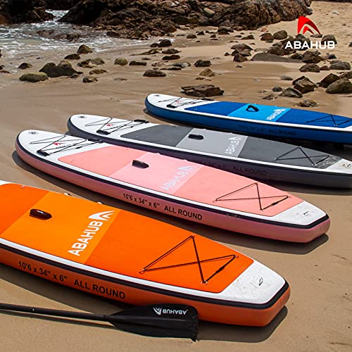 Abahub Inflatable Sup, Wide 10'6" X 34" X 6" Isup, Orange Standup Paddleboard With Adjustable Carbon Fiber Paddle, Kayak Seat, For Yoga, Paddle Board, Kayaking, Surf, Canoe, Fishing #TOP6