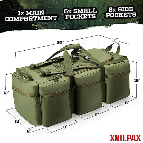 100L Large Military Duffle Bag Deployment Duffel Bag Sports Equipment Travel Luggage Bag with Detachable Backpack Straps…3