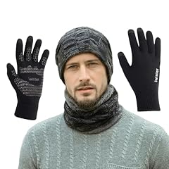 Mixblack--3 Pcs-(hat+scarf+gloves)