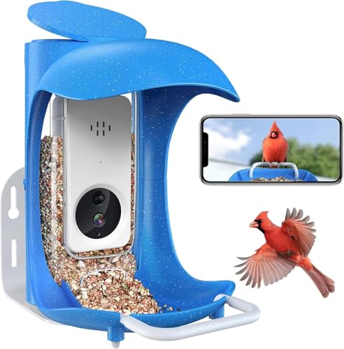 Birdock Smart Bird Feeder with Camera, Auto Capture Bird Videos & Motion Detection (2.4G HZ WiFi)(Sea Blue)