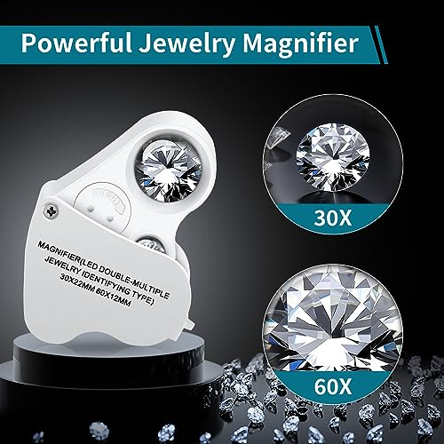 dual lens magnifier 30x 60x jeweler loupe