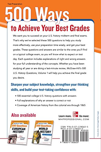 McGraw-Hill's 500 U.S. History Questions, Volume 1: Colonial to 1865: Ace Your College Exams (Mcgraw-hill's 500 Questions) - Image 2