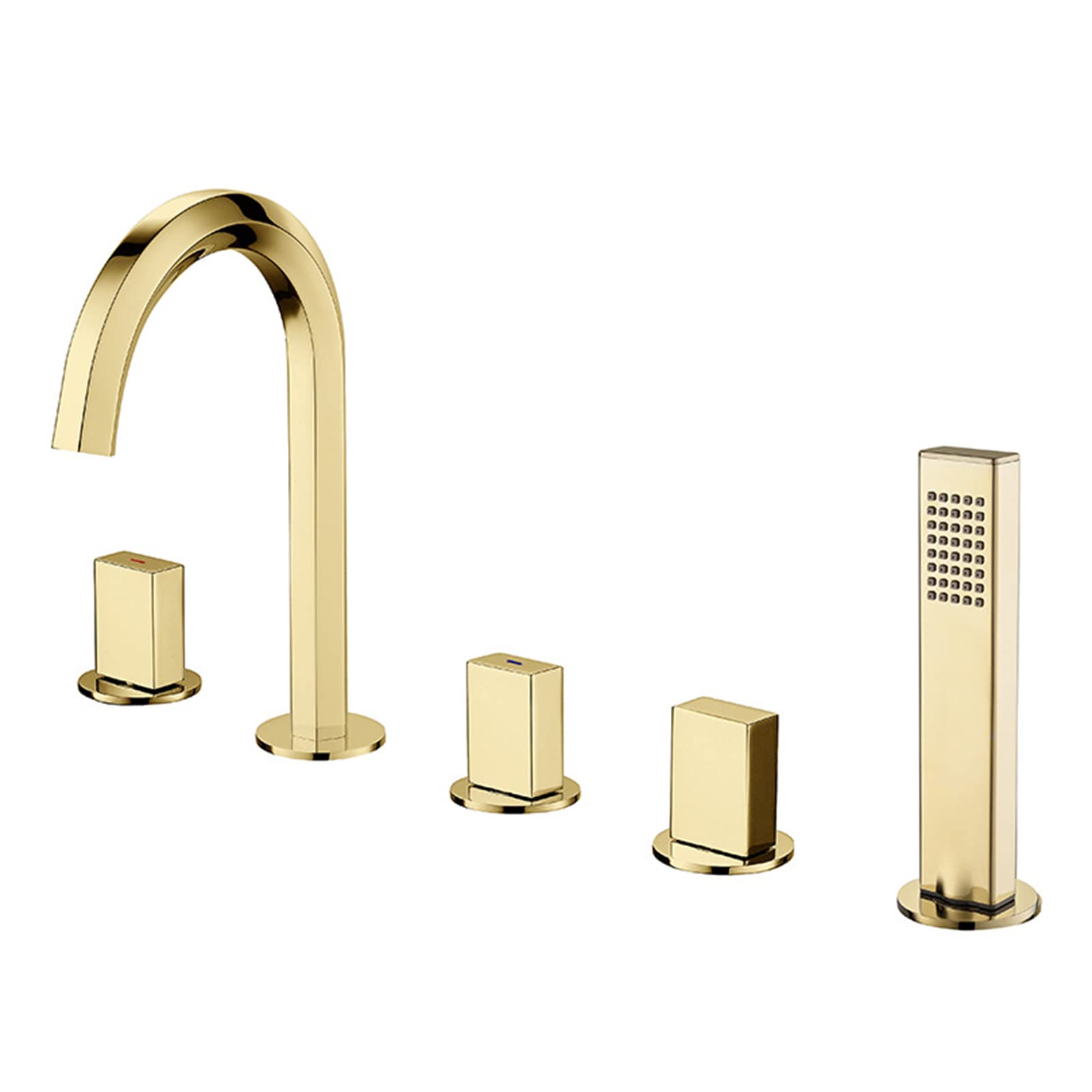 Mitigeurs de bain avec douche en laiton robinet eau chaude froide or