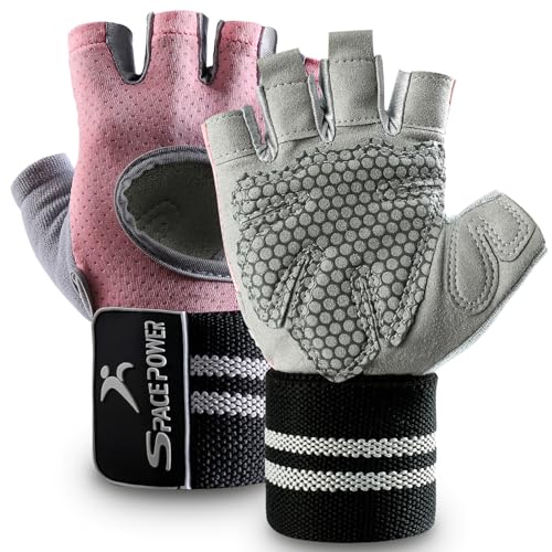 Workout Gloves Weight Lifting Gloves: Fingerless Gym Gloves with Wrist Wraps Support for Mens & Womens, Full Palm Protection Breathable Sports Gloves for Exercise, Training, Fitness, Pull-up (S)