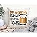 Jiaopenyou Throw Pillow Cover 18x18 Inch,No Working During Drinking Hours Funny Saying with Beer Mug Throw Pillow Case,Home Decor Cushion Covers for Sofa Living Room Couch Bed