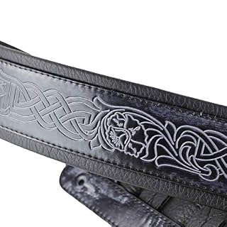 Walker & Williams GB-182 Sangle rembourrée Motif tressé celtique Noir cobalt - Les Beatles, Paul McCartney, John Lennon, RIngo Starr, George Harrison Walker & Williams GB-182 Sangle rembourrée Motif tressé celtique Noir cobalt – Image 4