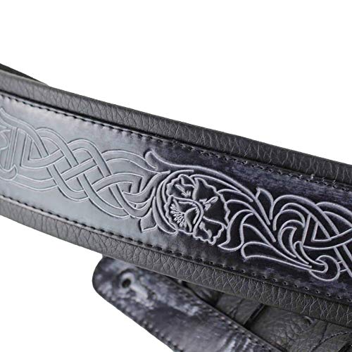 Walker & Williams GB-182 Sangle rembourrée Motif tressé celtique Noir cobalt - Les Beatles, Paul McCartney, John Lennon, RIngo Starr, George Harrison Walker & Williams GB-182 Sangle rembourrée Motif tressé celtique Noir cobalt – Image 5
