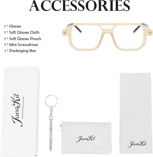 Miniatura 7 de JOVAKIT Gafas de luz azul cuadradas de moda para hombres y mujeres, gafas cuadradas de aviador, estilo de computadora, antifatiga ocular