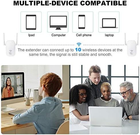 WiFi Booster, WiFi Extender Booster 1200Mbps WiFi Booster Range Extender 5GHz & 2.4GHz, WiFi Extender with 1 Ethernet Port, 2 Antennas, Support Repeater/Router/AP Mode (E-WIFI03,White)