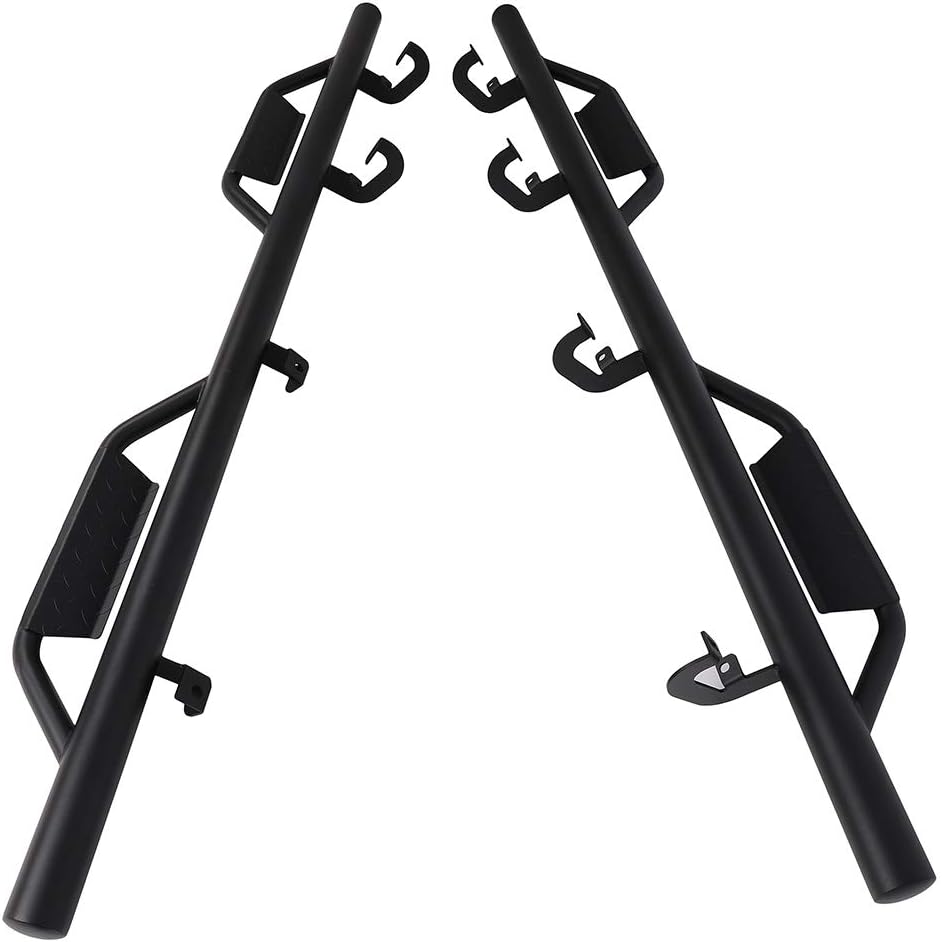 ROADFAR Running Boards Compatible with 2007-2017 for GMC Sierra Crew Cab 3 Nerf Bars Running Boards Side Steps Aluminum Alloy and ABS Plastic Side Step Bars Rock Sliders Step Bars