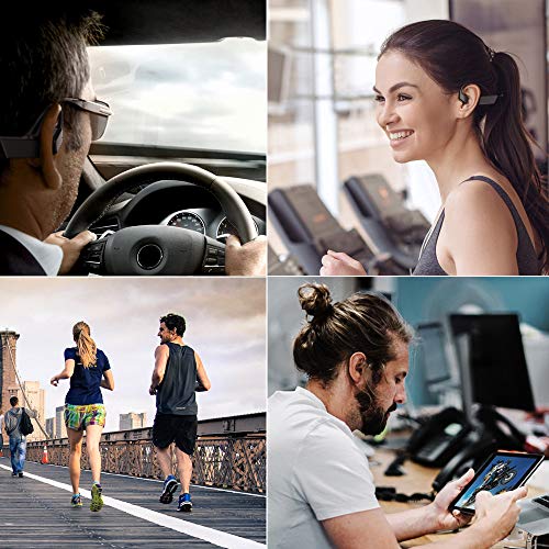 Fone de ouvido de condução óssea BT 5.0 com microfone Fone de ouvido sem fio Fone de ouvido leve e a