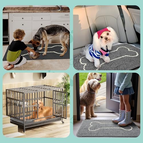 Tel Charme * 50x80 cm Fußmatte Für Den Innenbereich, Waschbare Schmutzabsorbierende Matte, Rutschfester Teppich für Hunde & Haushalt Maschinenwaschbar, Ideal für Schmutzige Schuhe und Pfoten