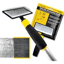 Coil Cleaning Brush for HVAC & AC Evaporator & Condenser Coil Cleaner Tool, 135 Stainless Steel Pins, Heavy-Duty for Tight Spaces, Safe for Delicate Fins, ACME Pole Compatible