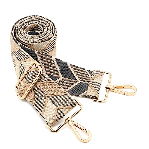 Wide Shoulder Strap Adjustable Replacement Belt Guitar Style Crossbody Bag Handbag Strap Multicolor Canvas Straps, Wide:2"(5cm)color6, One Size