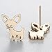 Chengxun Cute Chihuahua Stud Earrings Gold