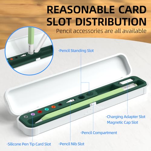 Image of AZF Hard PC&Silicone Magnetic case for Apple Pencil case(Apple Pencil Pro /2nd Gen /1st / (USB-C) / Pro and Samsung Galaxy S-Pen Series Pencil Protection Carrying Case. (Midnight Green)