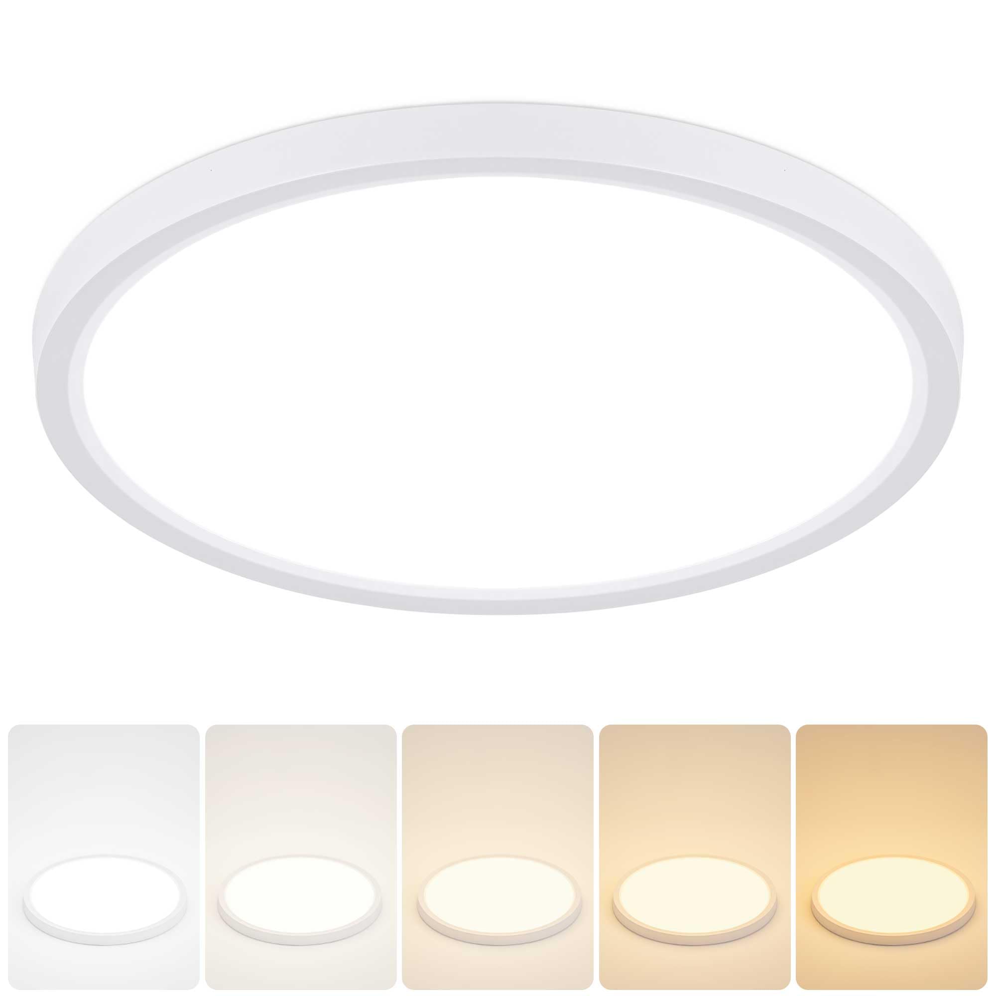 2700K-6500K 18W 1800LM Close to Ceiling Light Fixtures Flush Mount Low Profile Ceiling Lamp for Bathroom Kitchen White 9 Inch Light Fixtures Ceiling Mount Bathroom Bedroom Closet Led Lights